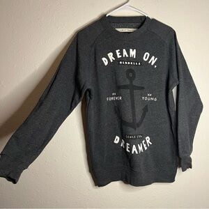 Size M Teen Juniors Dark Gray Anchor Graphic Crewneck Sweatshirt glamour kills